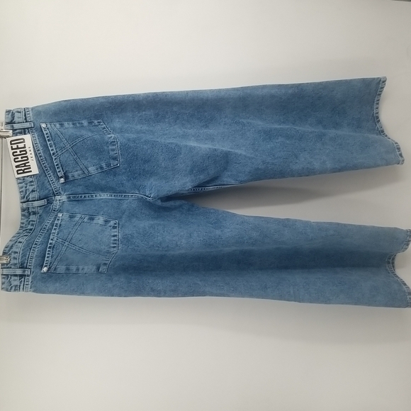 The Ragged Priest Wide Leg Baggy 100% Cotton Med Wash Blue Jeans Sz: Large - Picture 8 of 10
